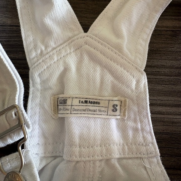 H&M White Denim Jean Distressed Overall Shorts Perfect Summer - Picture 3 of 7